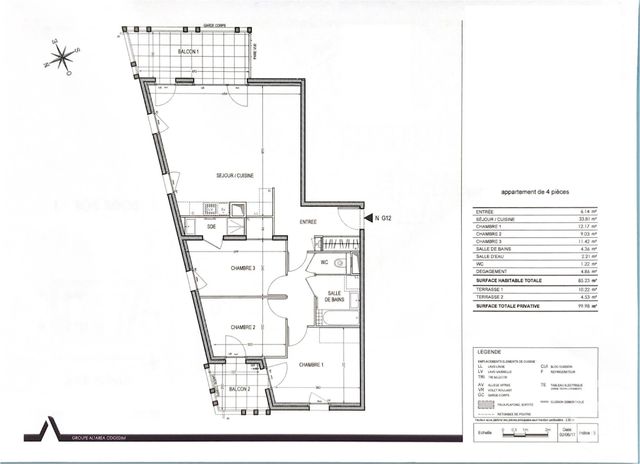 Appartement F4 à vendre - 4 pièces - 85.42 m2 - LYON - 69007 - RHONE-ALPES - Century 21 Presqu'Île Immobilier